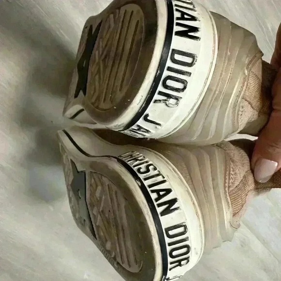 Christian Dior Walk'n'Dior Sneakers Women‎ 40-9 Nude Good Knit High Top J'Adior - Picture 7 of 16